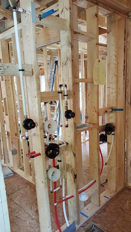 2×4 framing –  Inside the wall plumbing